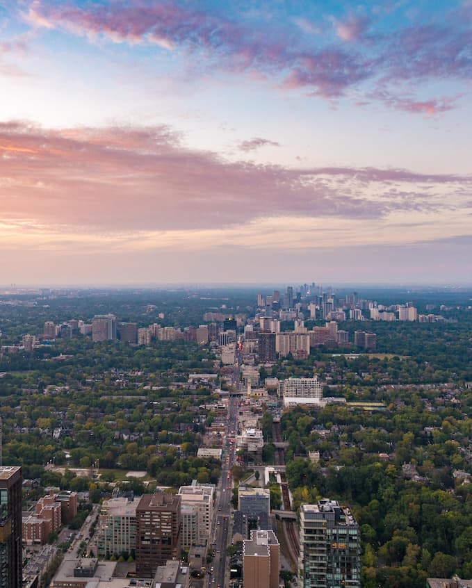 Overview of One Bloor's exterior designs providing unparalleled views of the surrounding cityscape